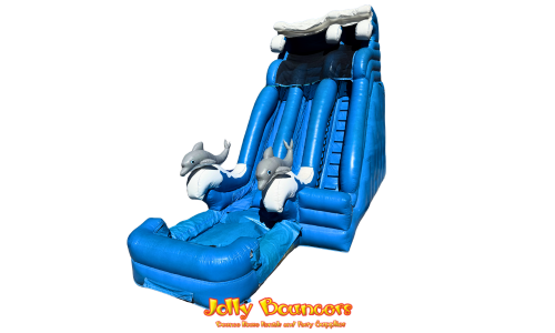 18 FT Dolphin Dual Lane Water Slide (WET OR DRY) $75 EXTRA FOR WET #TB260