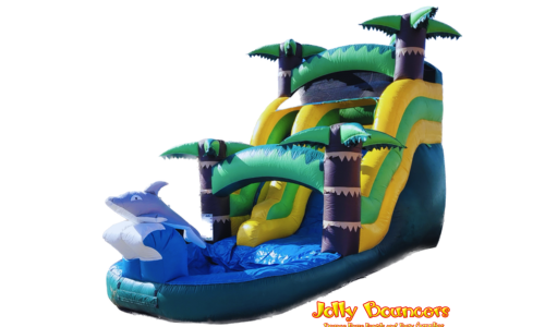 16 Ft Palm Tree Slide (NON AIRBED) WET/DRY $50 EXTRA FOR WET #CN46 16 Ft Palm Tree Slide (NON AIRBED) WET/DRY $50 EXTRA FOR WET #CN46